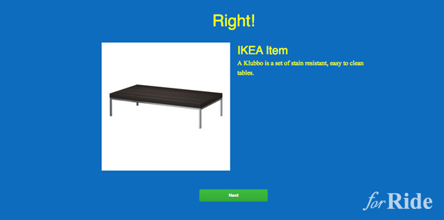 単語がIKEAの商品名かメタルバンド名かを当てるクイズサイト