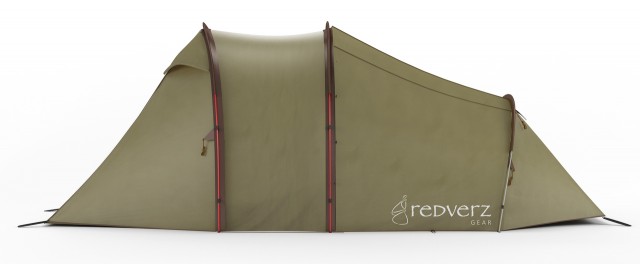キャンプバイカーに最適なバイクもスッポリしまえるテント！