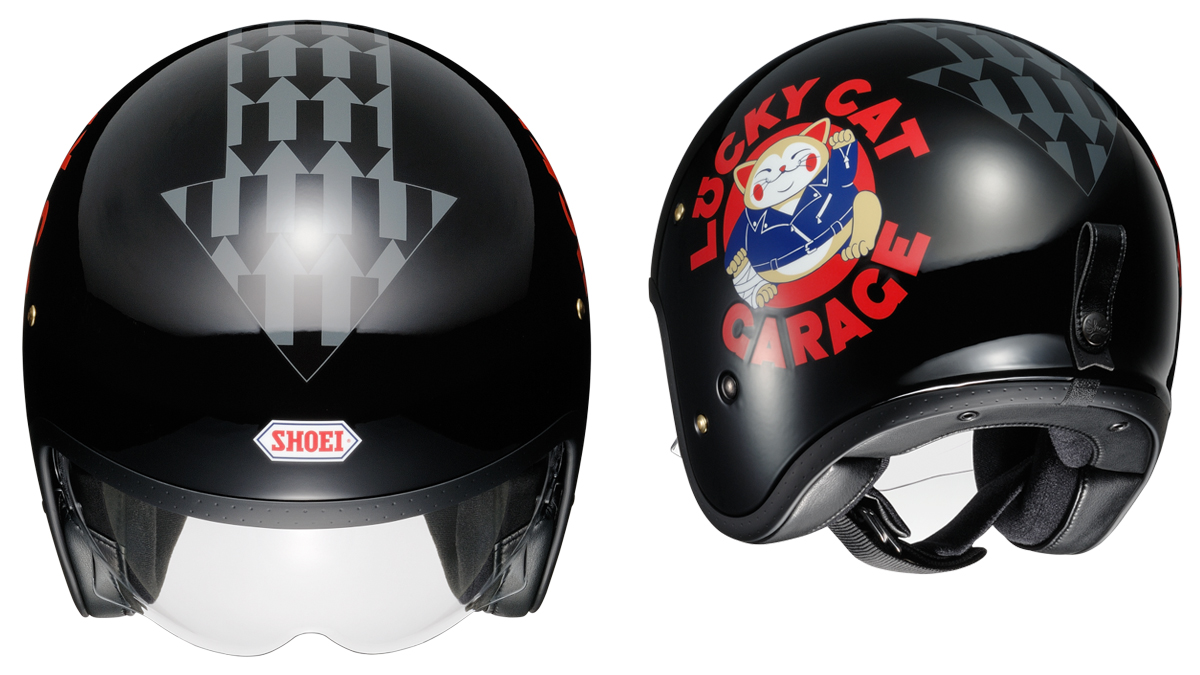 【500個限定】SHOEIのジェットヘルメット「J・O」にフランスのThe Lucky Cat Garageとのコラボモデルが登場！