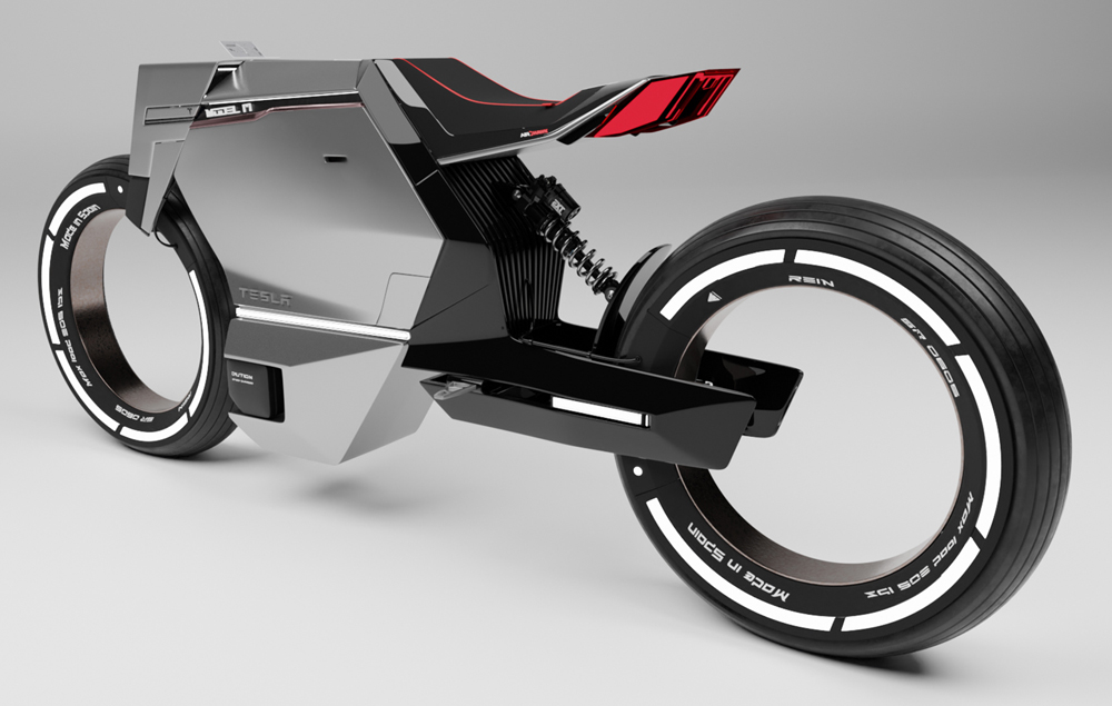 スペインのカーデザイナーによる「俺だったらこうデザインする！」テスラの電動バイク”Model M”コンセプトアート