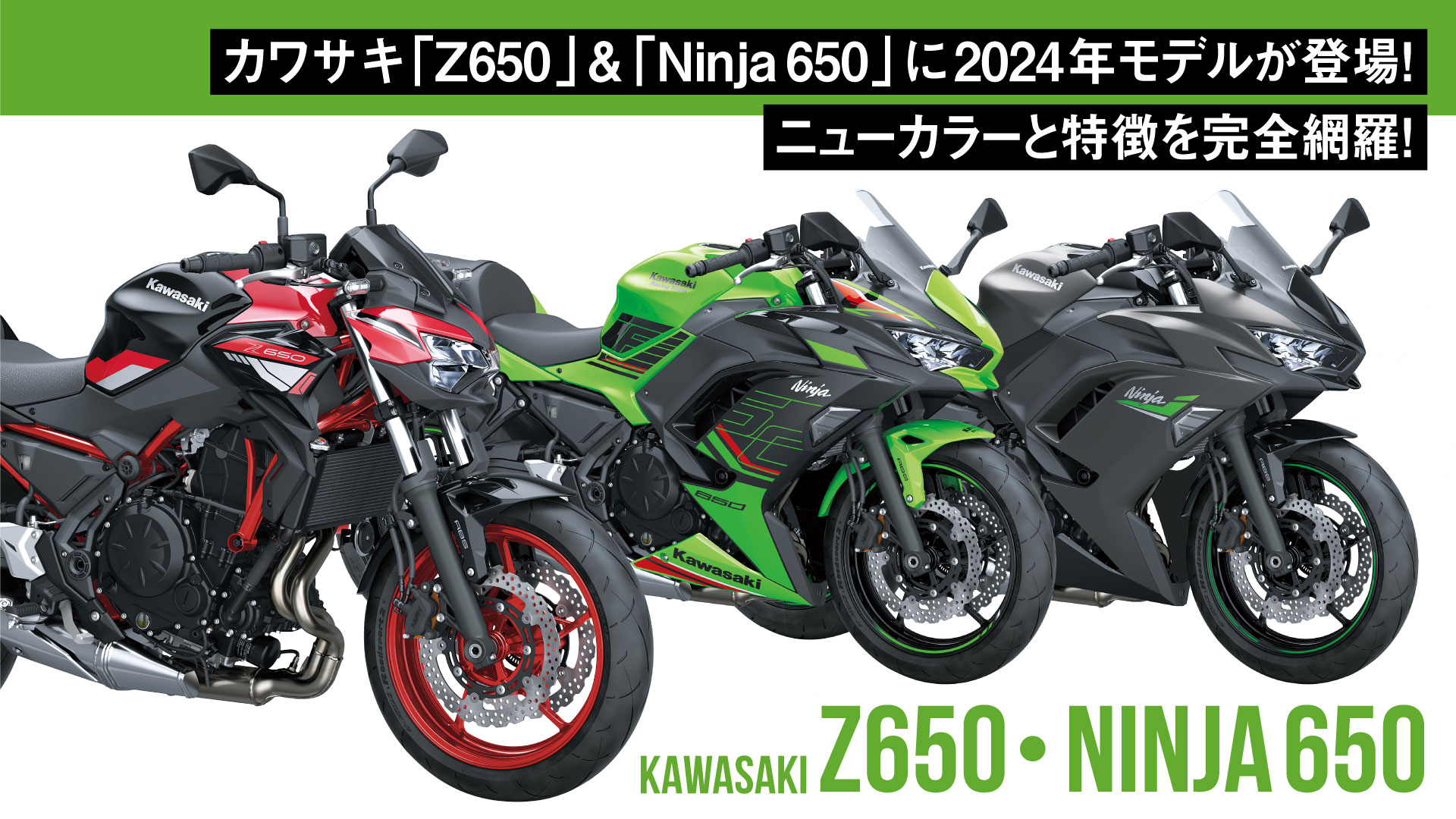 新たな魅力が満載！カワサキ「z650」と「ninja 650」2024年モデルの新色と特徴を完全網羅！ バイクを楽しむショートニュース