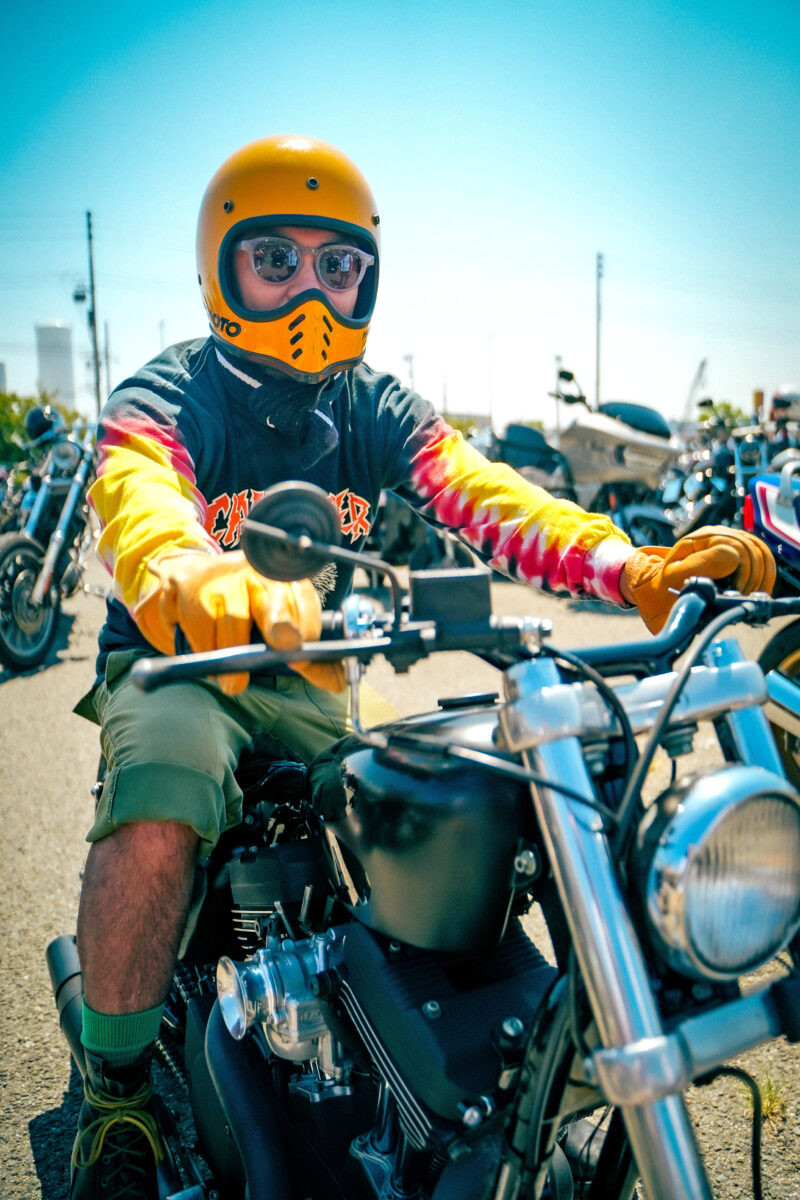 カラーマッチングを楽しむバイカー