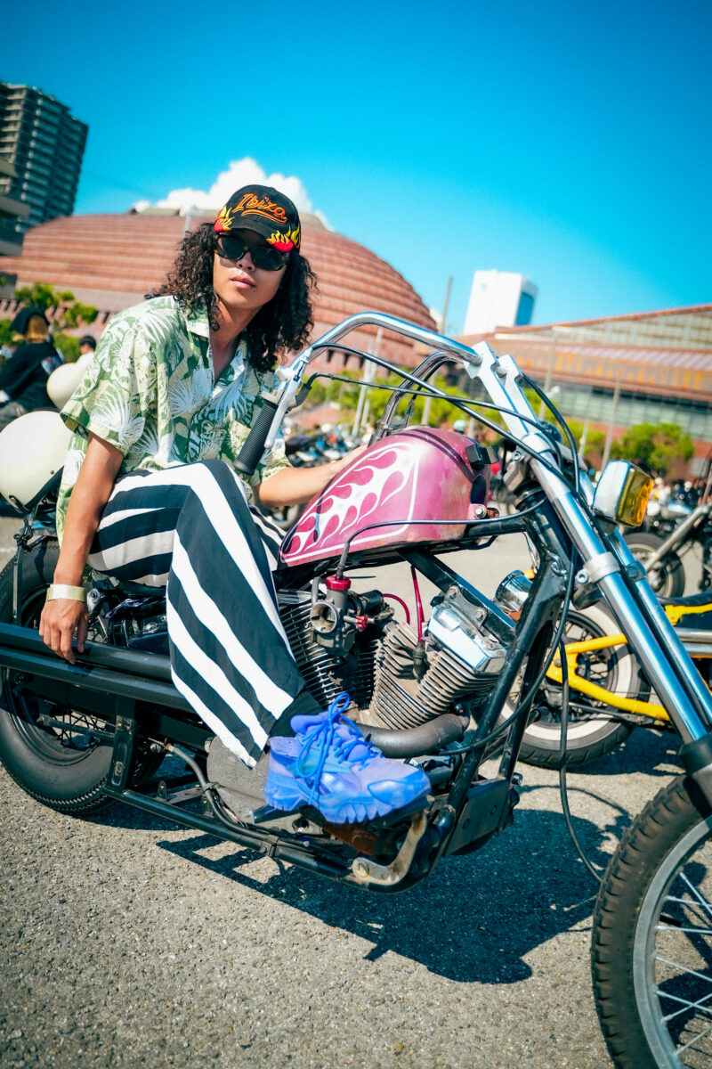 古着ミックススタイルのチョッパー乗り