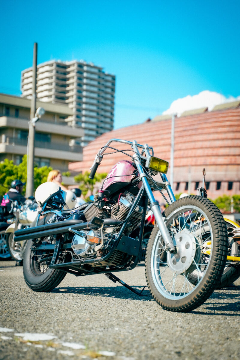 古着ミックススタイルのチョッパー乗り