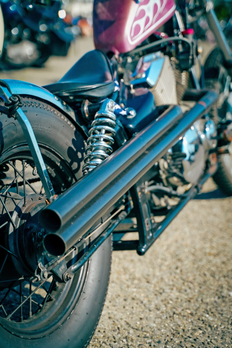 古着ミックススタイルのチョッパー乗り